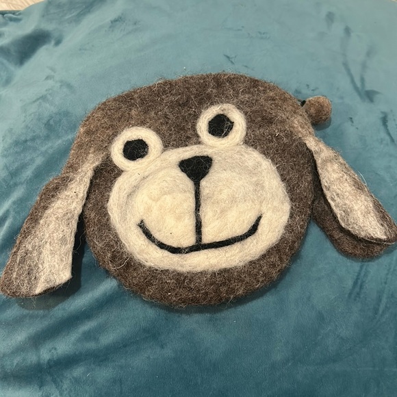 Artisan Handcrafted Felt Wool “Puppy” zipped bag, NWOT - Made in Nepal - Picture 2 of 10